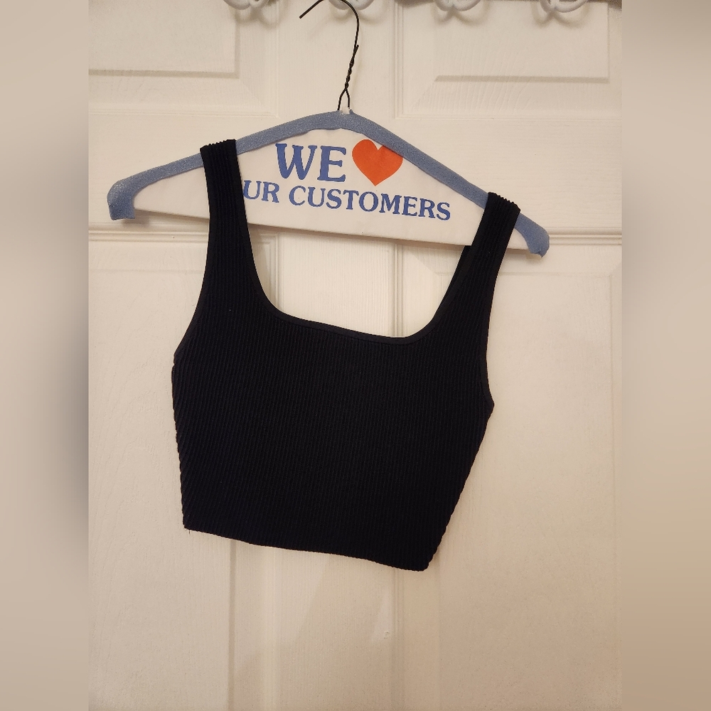 Aritzia, XS, BLACK, CROP TOP